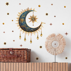 新款FX-E304外貿中東浮雕月亮吊燈星星臥室客廳背景美化牆貼紙