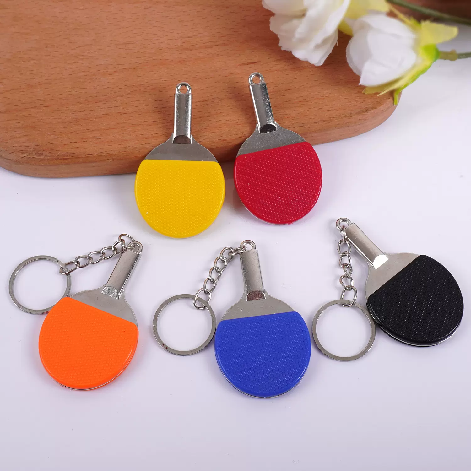 仿真迷你乒乓球拍钥匙扣潮流ins球拍包包挂件广告宣传小礼品批发