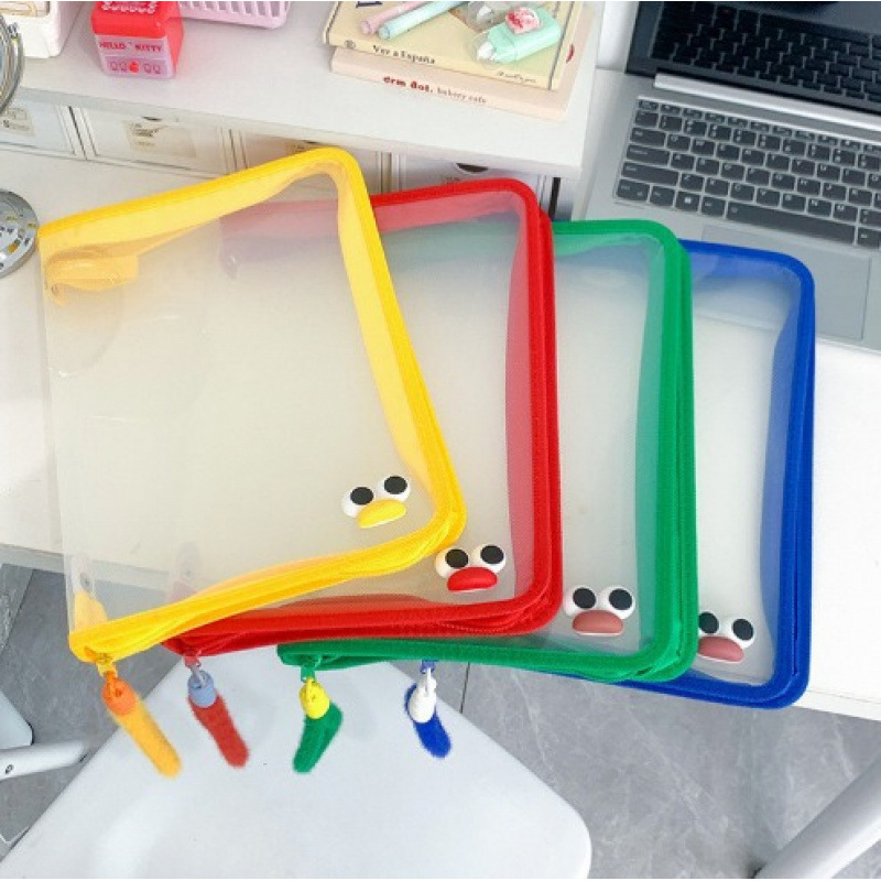 Bolsa de almacenamiento verde + mango de peluche + ojos