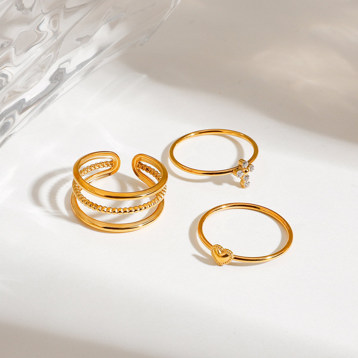 9g Weight Rings Classification One Size Ring Size 1 Piece Quantity Holiday, Daily Occasion 304 Stainless Steel Material Geometric Pattern All Seasons Season Women's Gender Plating Design Retro, Classic Style Style Wholesale Jewelry Retro Classic Style Geometric 304 Stainless Steel Plating Rings 15