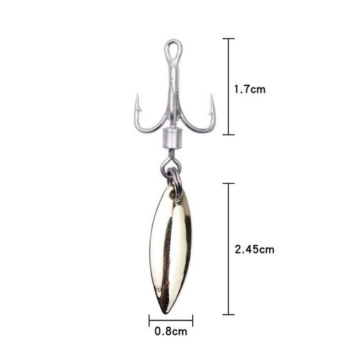 Luya strengthened swivel three-hook, rotating sequin three-hook, bearing swivel gold and silver dumb tin ordinary hook for sea fishing