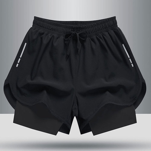 Men's Anti-Embarrassing Loose Plus-Size Quick-Dry Swim Trunks Beach Shorts Hot Spring Double-Layer Lining Swim Gear