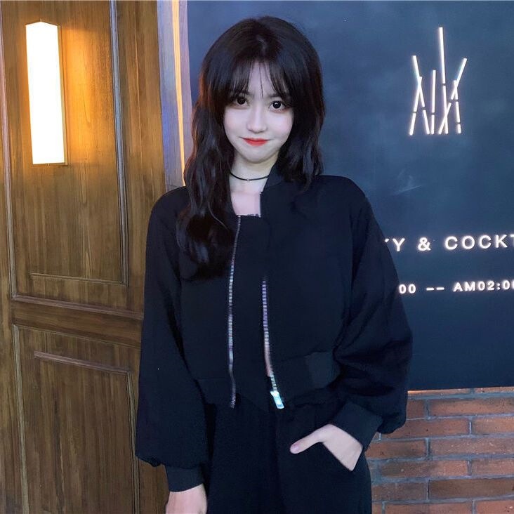Student-style short jacket for petite women, Korean-style loose and trendy autumn/winter outerwear, versatile and stylish, casual thin jacket