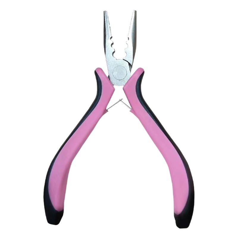 Comercio exterior europeo y americano de aleación de hierro de níquel caliente de 3 agujeros mango de polvo negro alicates de extensión de cabello mango rojo negro 3 agujeros alicates de extensión de cabello de hierro de níquel no oxidado