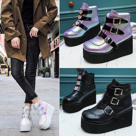 Amazon foreign trade large size fashion women's boots 2022 autumn and winter Europe and the United States new short boots Women's colorful heel slope heel Martin boots