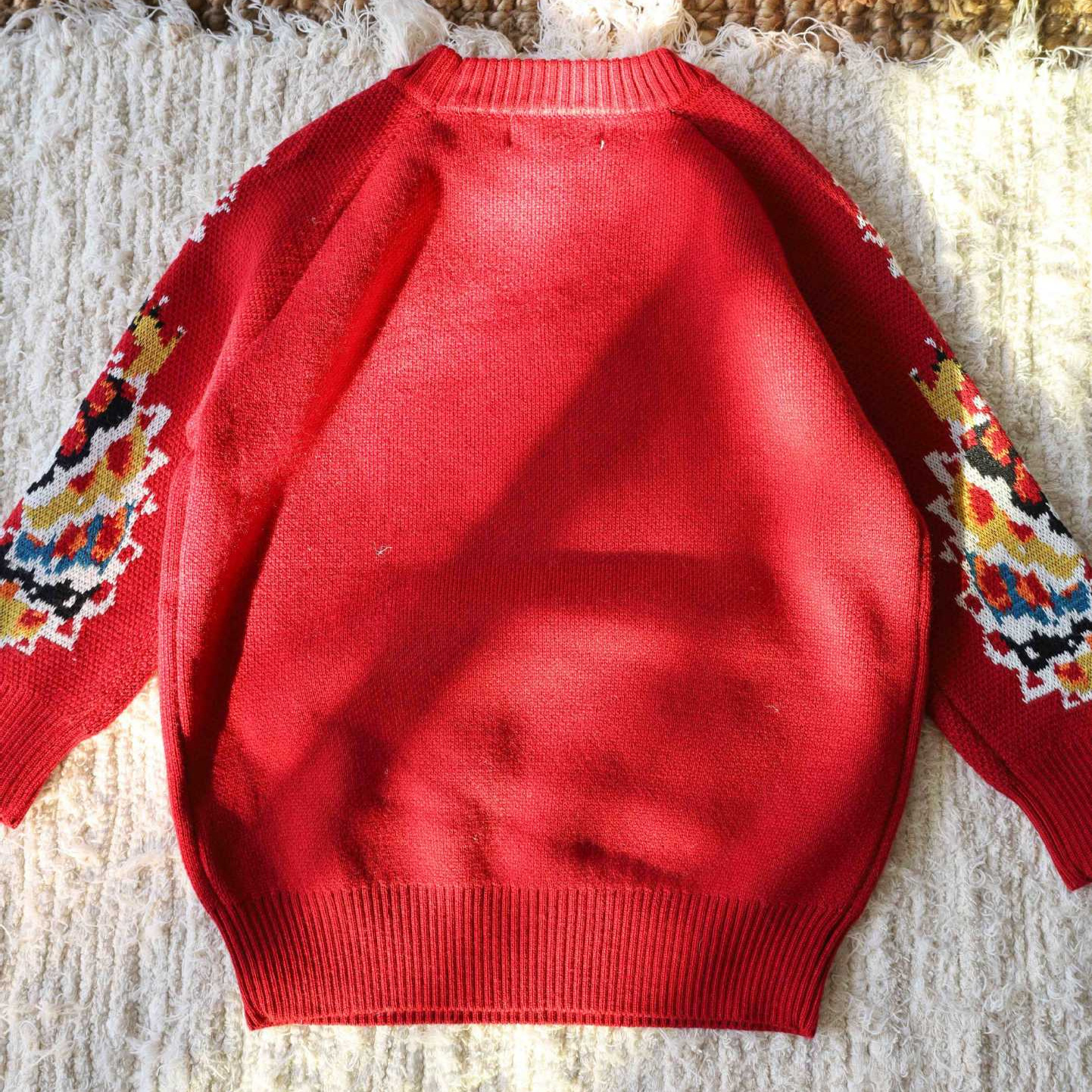 In Stock, New Style for Boys and Girls, New Year's Eve Festive Embroidered Red Sweater, Cute Woolen Sweater, Thick Pullover Top