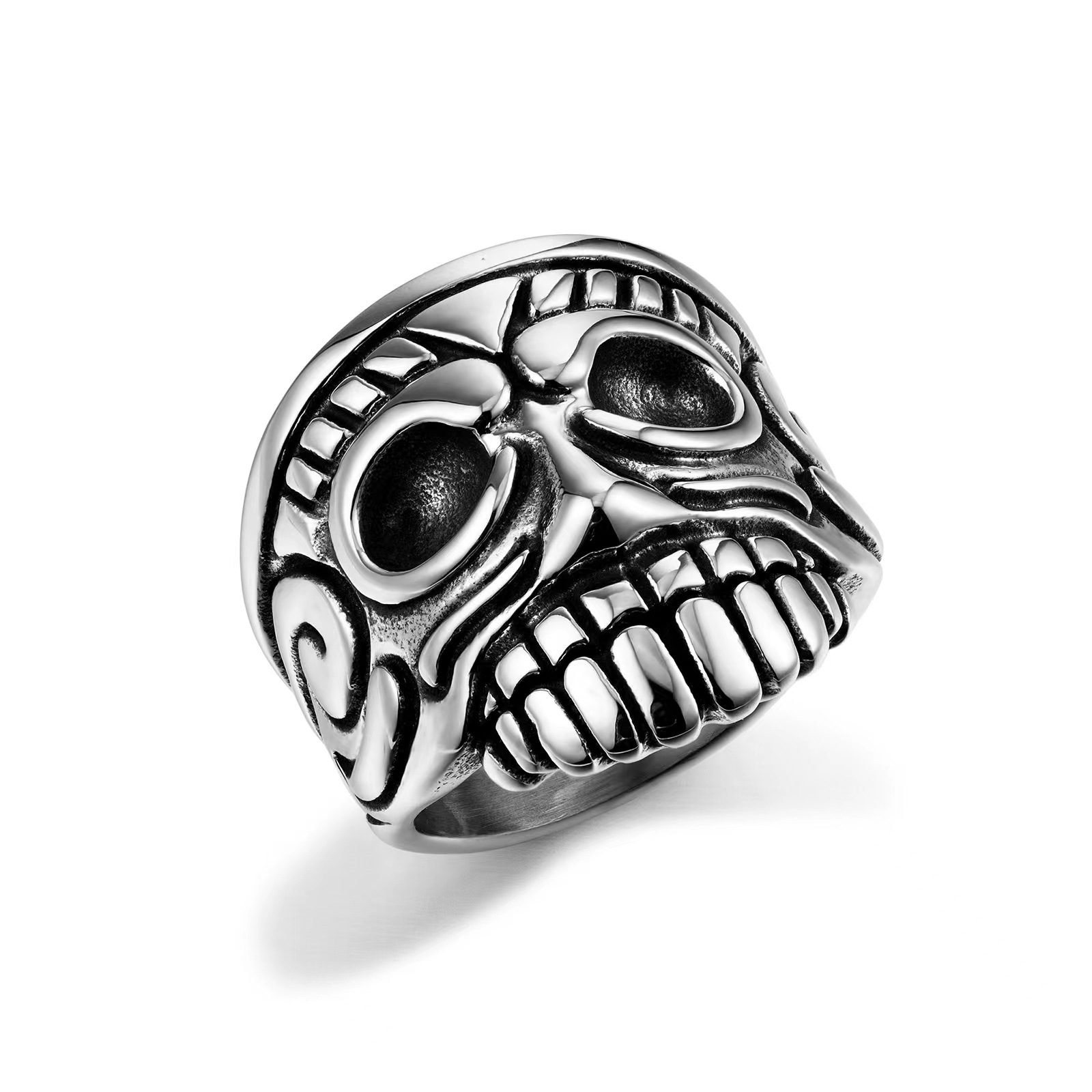 Men's Gender Retro Punk Skull Stainless Steel Halloween Men's Rings
