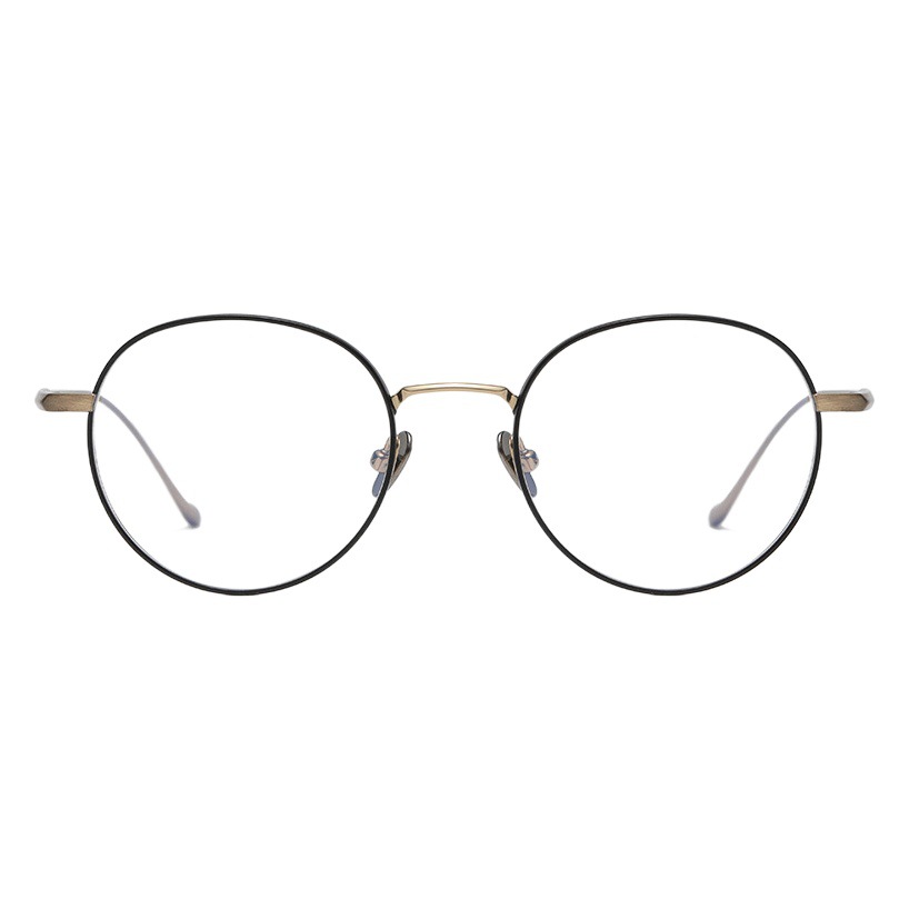 新型メガネ増同金永CHORD-C小紅本レトロ円形純チタン日系手作りメガネフレーム