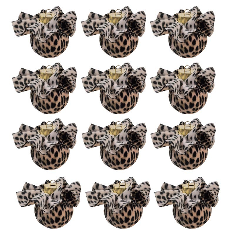 Explosión de 6cm estampado de leopardo plástico de Navidad bola de Navidad árbol de Navidad decoración bola decoración de fiesta en el hogar