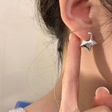 S925纯银五角星耳环时尚百搭小众设计感气质简约大气潮流耳饰