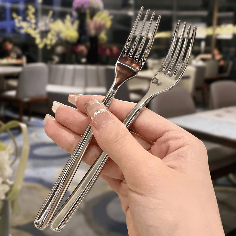 Stainless Steel Trendy Fruit Fork Antibacterial Fork Tableware 1810 Stainless Steel Dinner Party Cake Dessert Fork