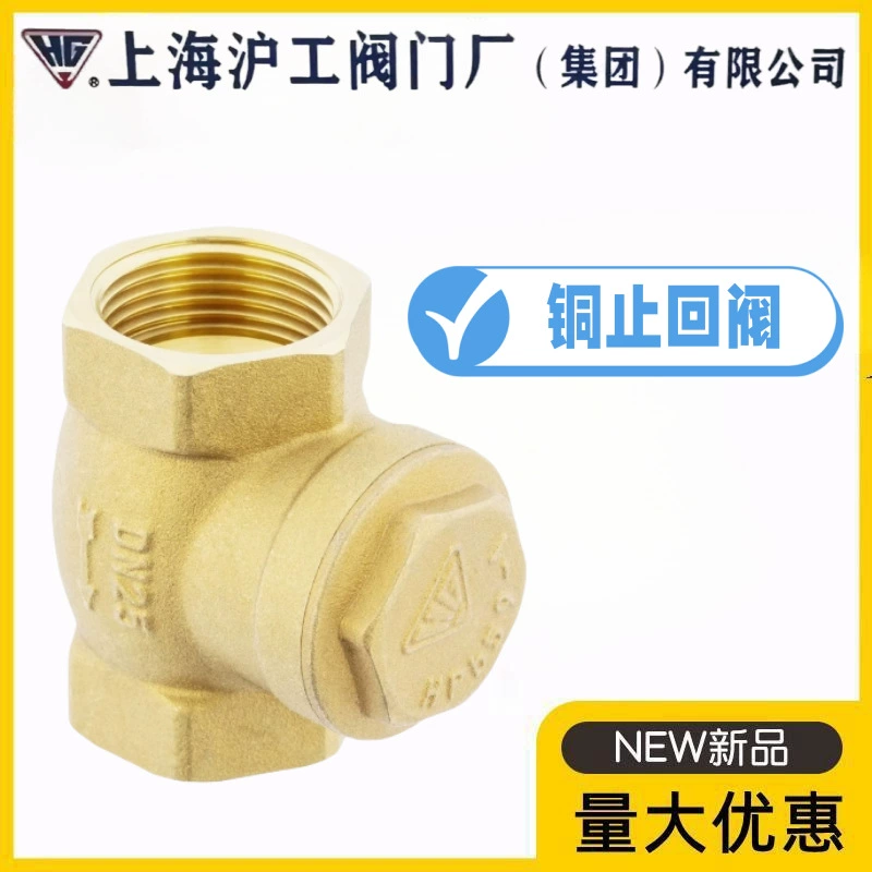 HG Shanghai Hu Gong Valve Factory Латунный резьбовой горизонтальный обратный клапан H14W/X-10/16T Пожарная нагревательная водопроводная труба