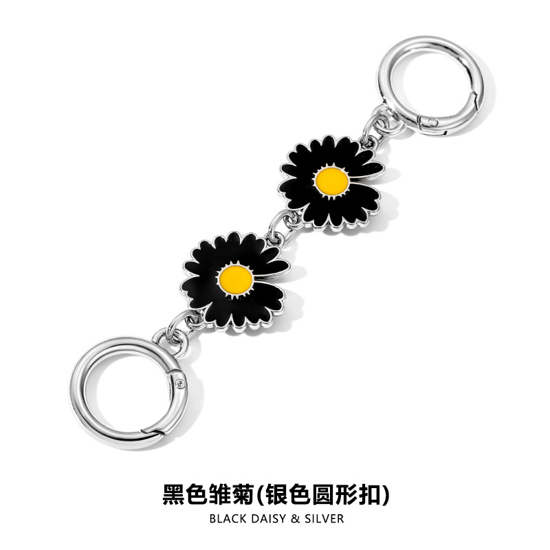 H- 7.75kg 블랙 데이지 실버 스프링 후프 체인 13.5CM