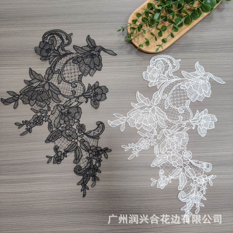 婚纱礼服辅料 刺绣蕾丝花边鱼丝线假领 前襟装饰 DIY手工轻薄透气