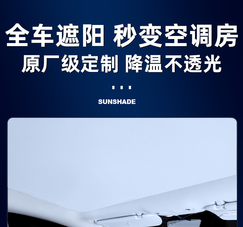 Suitable for Tesla Model Y New Version Sunshade M3 Ice Crystal Double-Layer Segmented Sunroof Sun Protection Magnetic Insulation Curtain