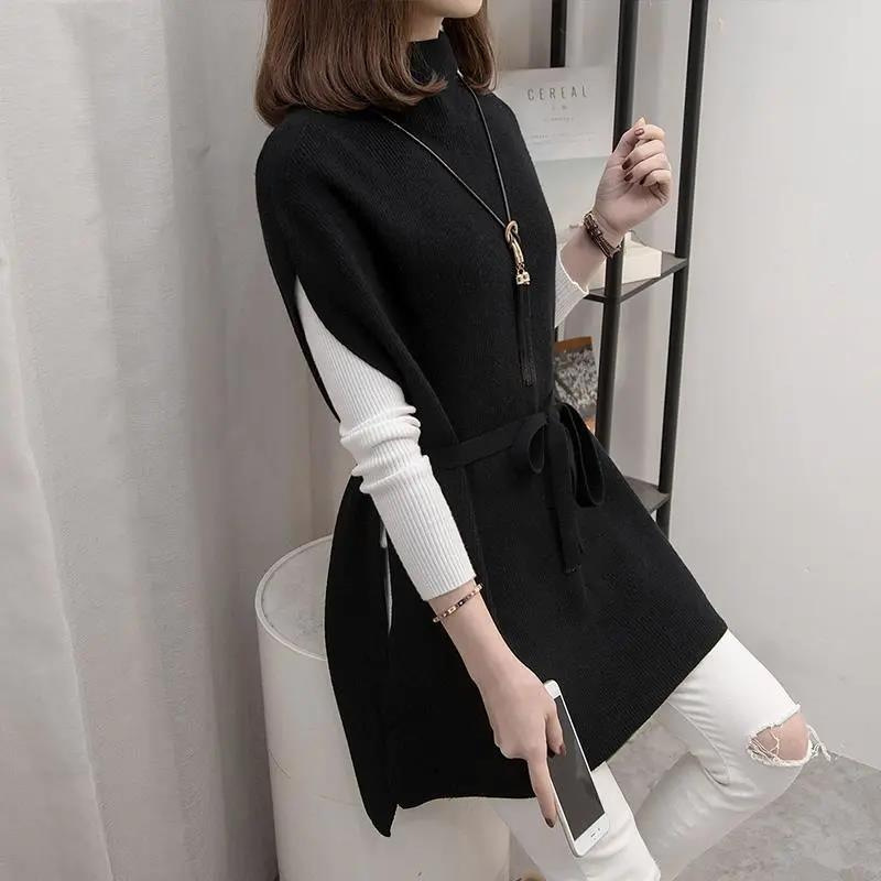 2026 Spring and Autumn New Korean Style Sweater Knitwear Women's Base Shirt Vest Two-Piece Set Loose Versatile Long Sleeve Trendy