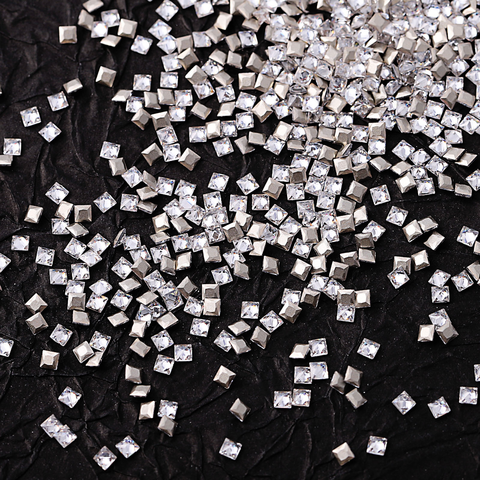 Mini beveled zircon, white, 2.5*2.5mm square