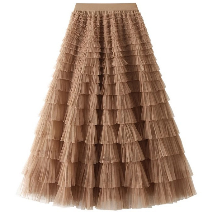 Cake Skirt Mesh Skirt Women's Autumn and Winter Elegant Layers Gauze Skirt Long High Waist Puffy Skirt Gauze Skirt Pleated Long Skirt Cake Skirt Mesh Skirt Women's Autumn and Winter Elegant Layers Gauze Skirt Long High Waist Puffy Skirt Gauze Skirt Pleated Long Skirt