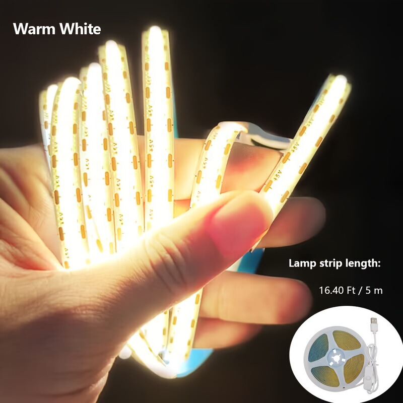 5v cob ライトストリップ低電圧超高輝度ライトストリップ LED 防水 USB 自己粘着高演色テレビちらつきのない雰囲気ライト|undefined