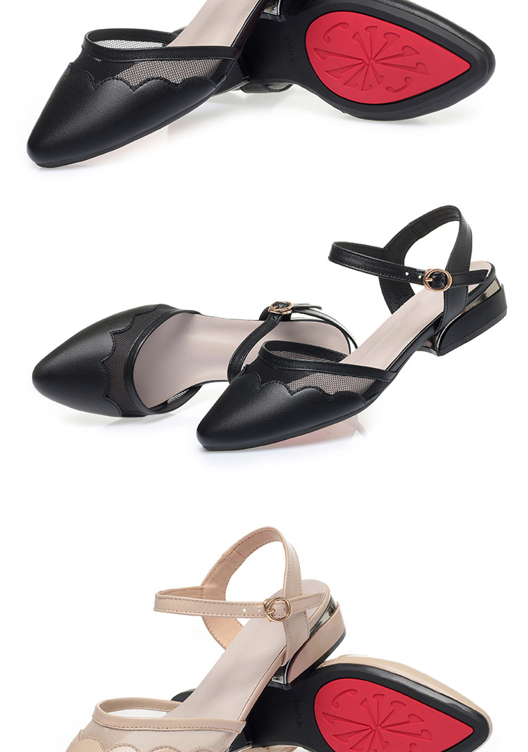 Sandal nữ quai ngang đế thô mùa hè dễ phối — Màu đen chi tiết 17