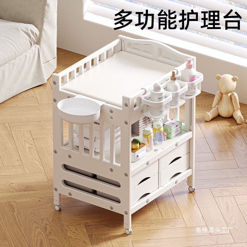 Diaper Table Storage Cabinet Diaper Table with Drawer Baby Diaper Table Crib Foldable Table Board Two E18