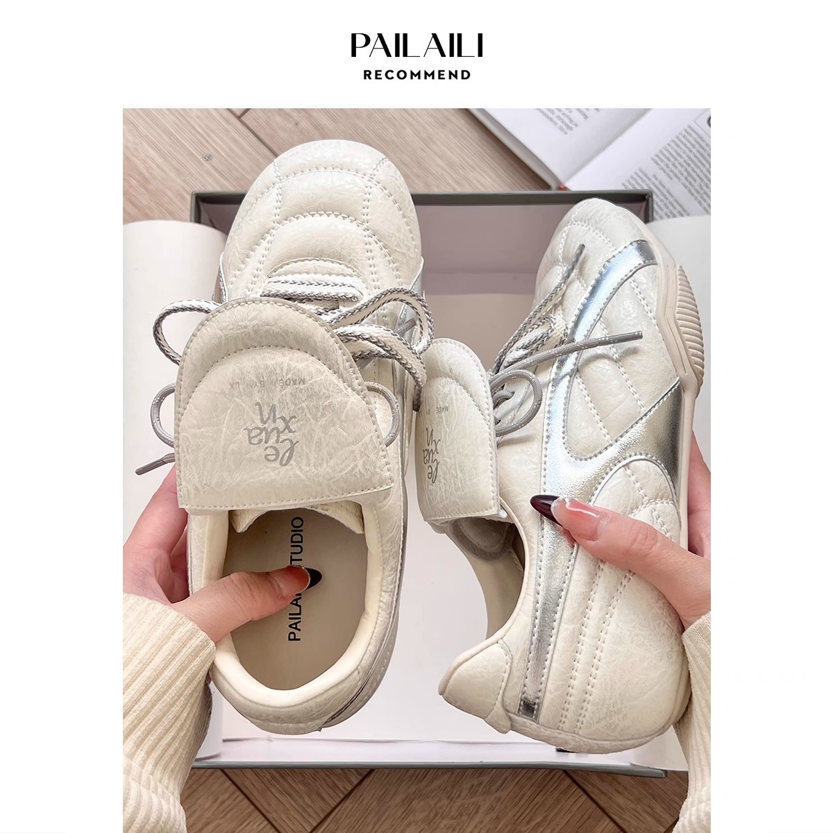 [chao no sur] 2,5 cm de altura zapatos de entrenamiento de primavera nicho cabeza redonda con base plana ligera zapatillas deportivas versátiles para mujeres