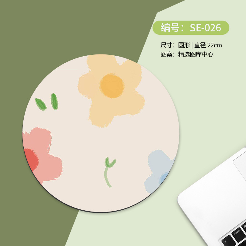 Alfombrilla de ratón redonda, pequeña y portátil, con antideslizante y soporte para muñeca