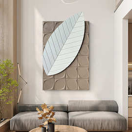 3D立体画客厅挂画沙发背景墙装饰画砂岩雕刻落地样板间立体浮雕画