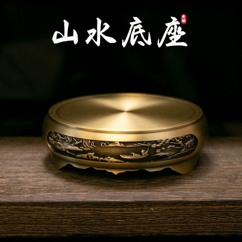 Латунные украшения с ландшафтным основанием, настольные украшения, подставка для пепельницы, креативное украшение для дома, настольные украшения в виде чайных фигурок