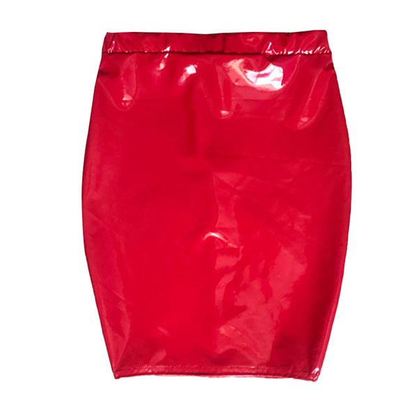Elastic summer polyurethane skirt with zipper