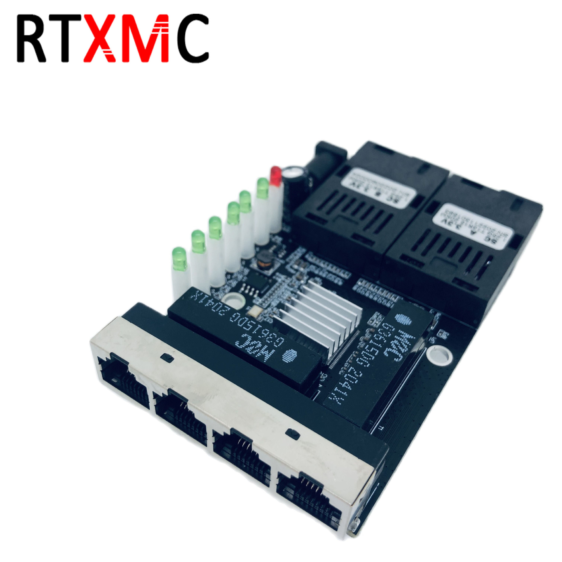 PCBA千兆光纤收发器sc单模单纤2光4电光纤转换器PCBA板AB端