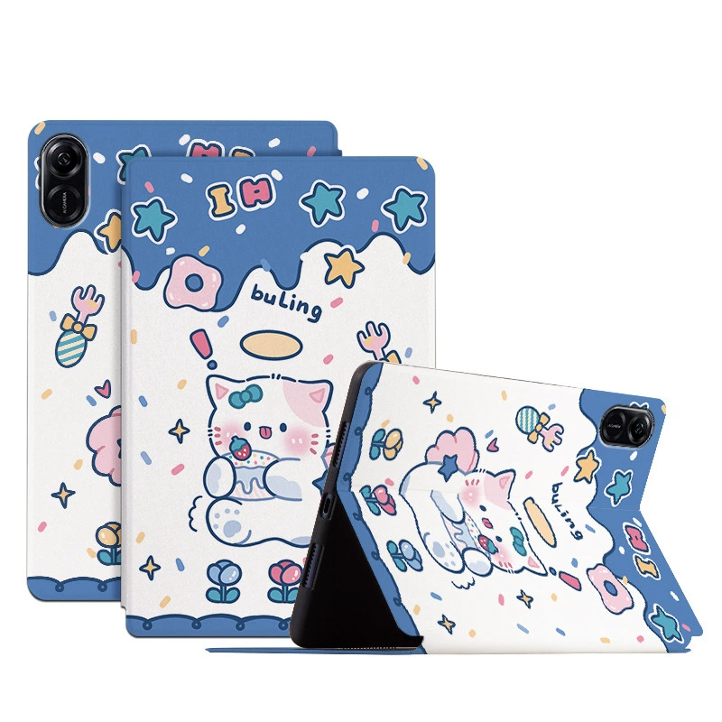 Подходит для Honor 11.5-дюймов PAD планшета, съемный кожаный чехол, милый мультяшный рисунок, акварель X9 X8 Pro защитный корпус