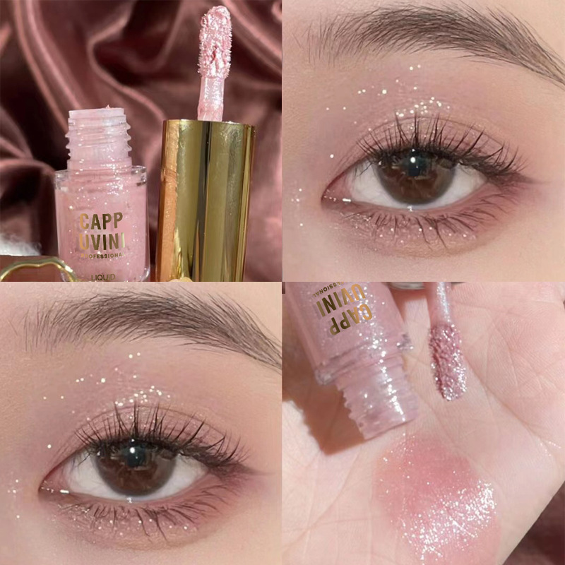 Cappuvini Sombra de ojos líquida de niebla monocromática Cosméticos de maquillaje Maquillaje mate Sombra de ojos líquida de alto brillo