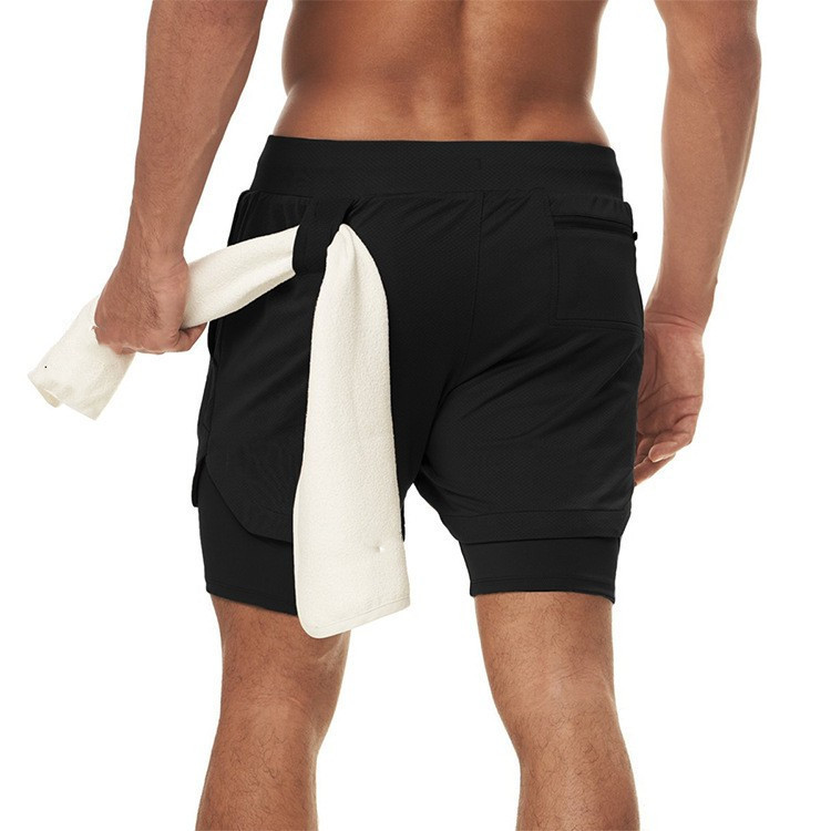 1 Cross-Border Sommer-Sportshorts für Herren, doppellagig, schnelltrocknend, atmungsaktiv, für Squat-Jogging, Workout, Freizeit und Basketball_voghion.com