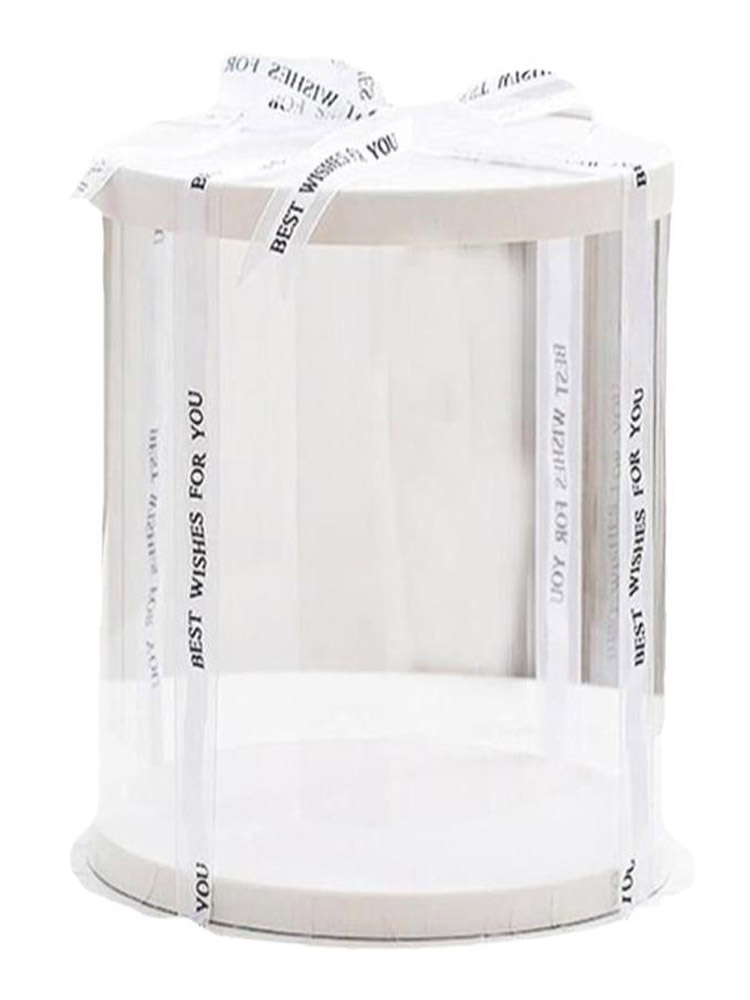 Caja de pastel redonda transparente 4 4 6 6 8 10 pulgadas una sola doble capa alta caja de embalaje de pastel de cumpleaños rojo