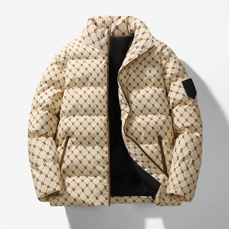 Transfronterizo invierno hombre plumón abrigo de algodón corto nuevo engrosado calentamiento de cuello vertical abrigo de algodón hombre abrigo de invierno casual