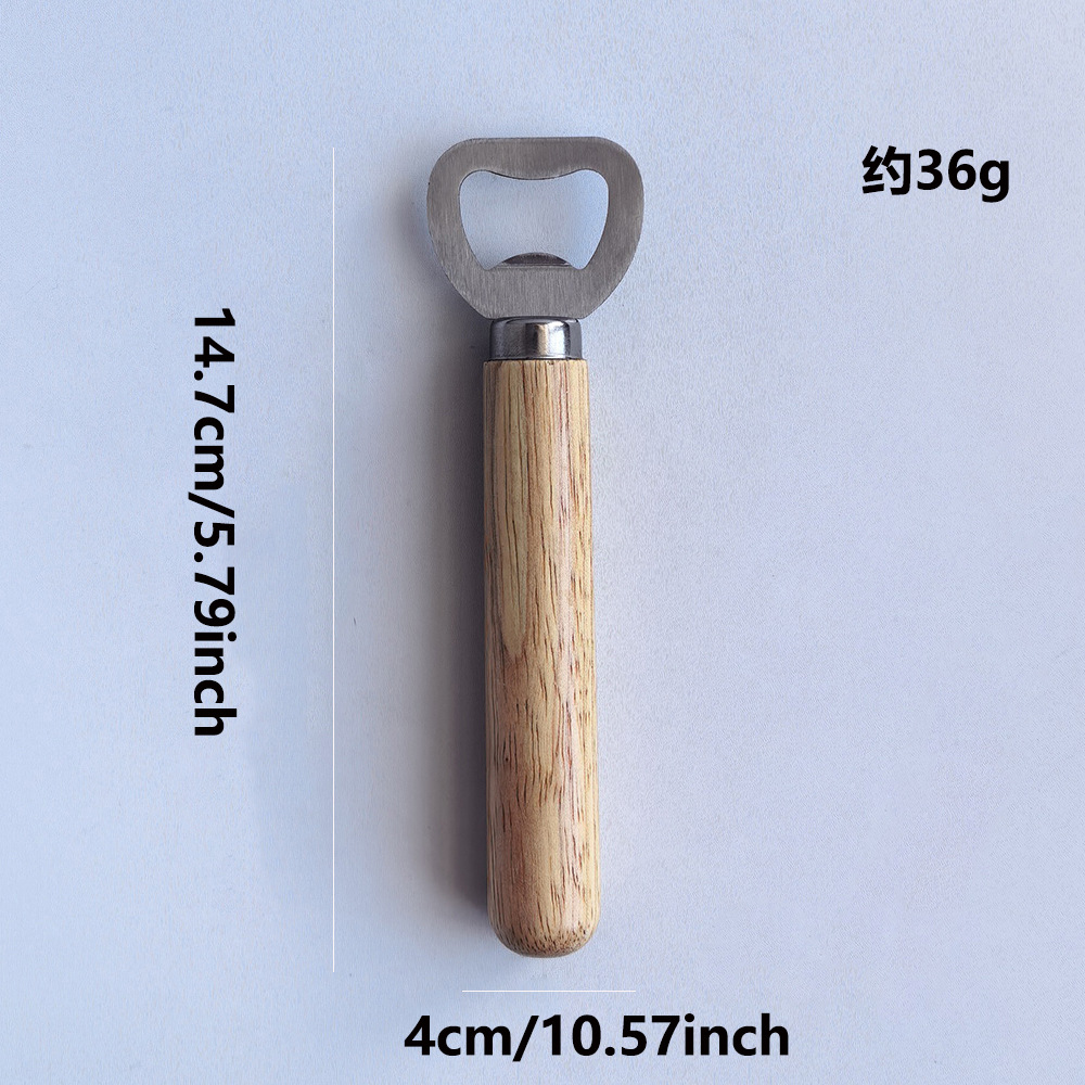 Transfronterizo de acero inoxidable mango de madera mango redondo cerveza abrarabarraje comercial barra abrarabarraje herramientas de cocina abrarabarraje