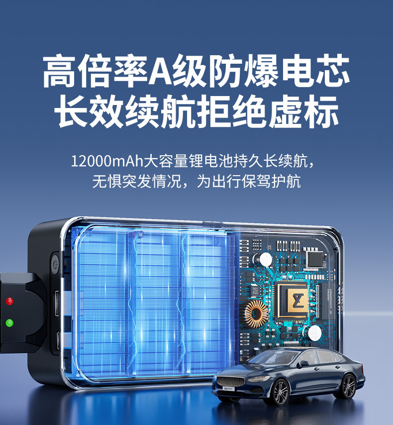 【Cp12】Buwai Dual-Screen Car Emergency Jump Starter and Air Pump All-In-One Multi-Function Portable Power Bank