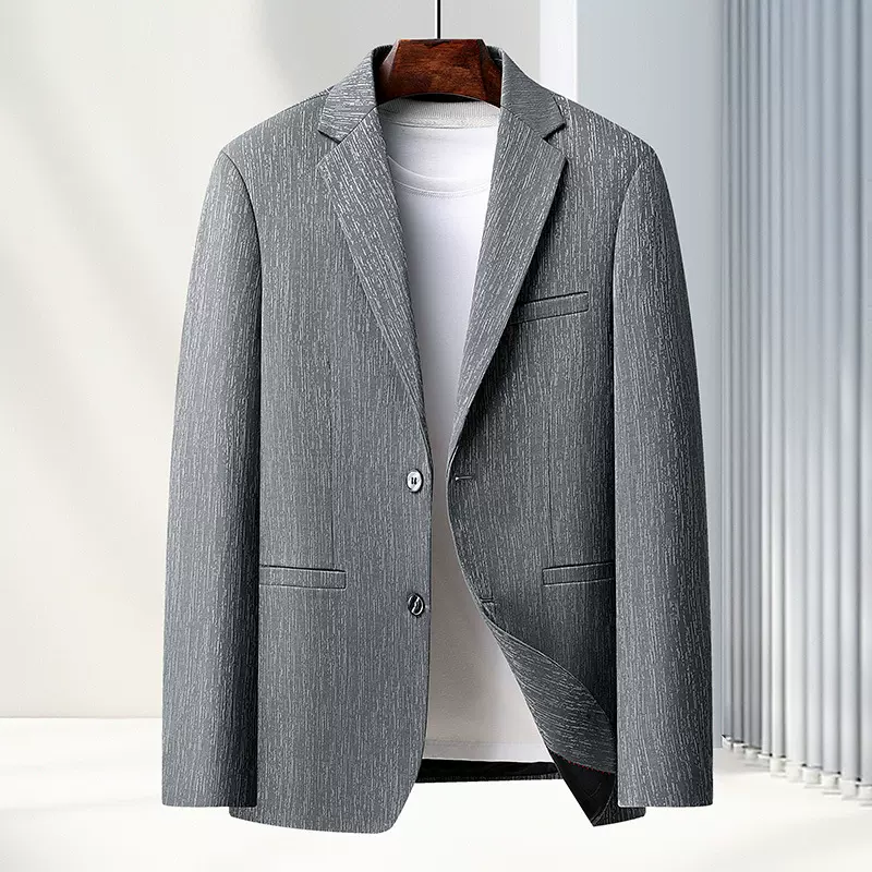 春秋新款男士西装外套时尚潮流休闲西服上衣男修身免熨百搭单西