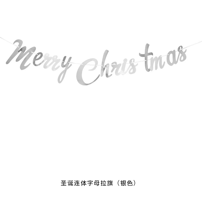 Merry Christmas旗クリスマス連体アルファベット花クリスマスパーティー装飾用品卸売り|undefined