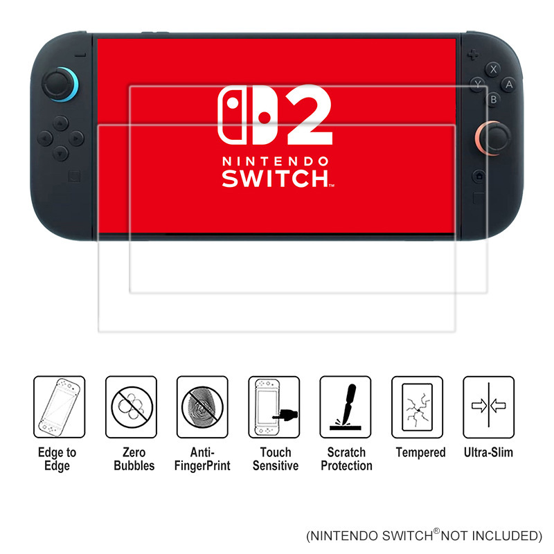Nintendo Switch 2 ゲームコンソール用強化フィルム HD 高アルミニウム NS2 スクリーンガラスアークエッジ保護フィルム|undefined