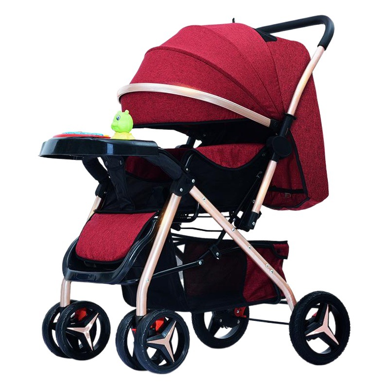 Cochecito para llevar niños al aire libre, se puede sentar o reclinar, plegable, bidireccional, ligero y seguro.