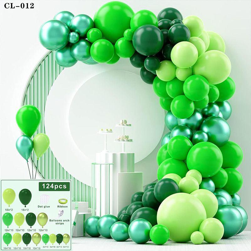 Cruz-frontera serie bosque bola verde cadena traje niños cumpleaños tema Fiesta decoración selva diseño globos