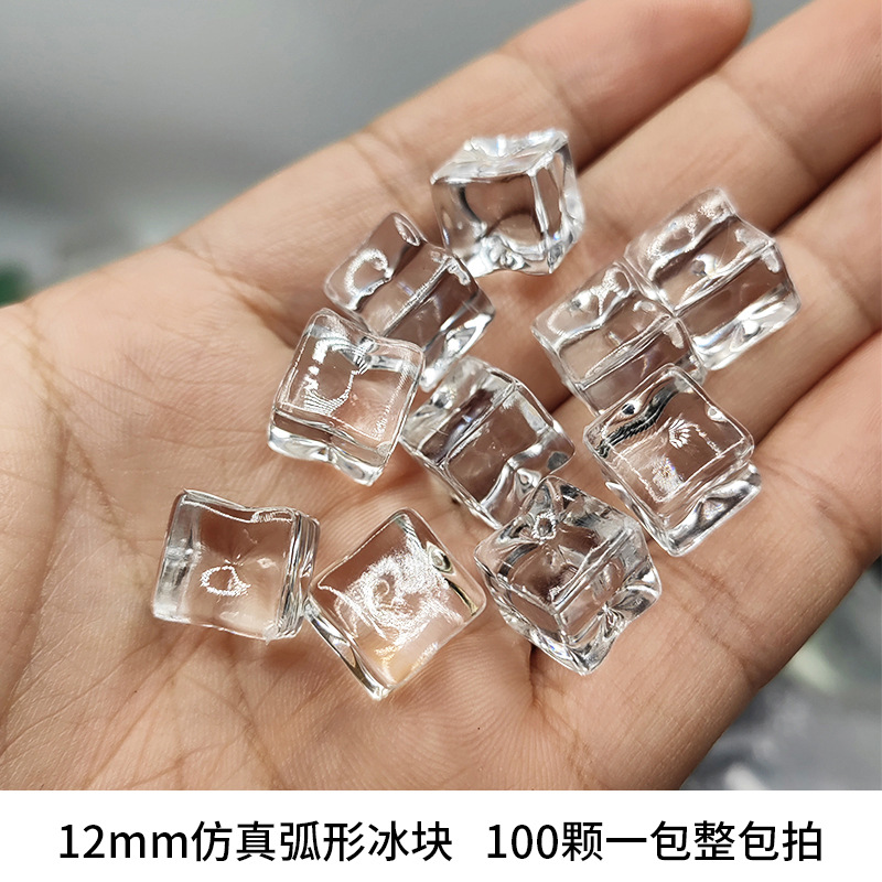 Cubo de hielo falso acrílico simulación cubo de hielo cuadrado transparente partículas de hielo de plástico Barra de piedra de cristal accesorios de tiro