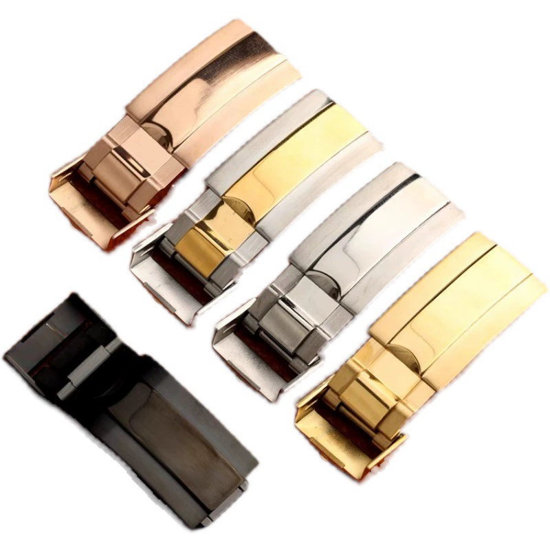 Замена застежки для часов: черная застежка из нержавеющей стали для Submariner, застежка для часов Yacht-Master, застежка для ремешка Daytona, силиконовый ремешок, складная застежка.