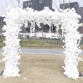 外贸出口 5D白色布底婚庆拱门花墙背景墙户外婚礼布置装饰道具