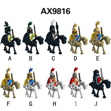 LOJO爱享中世纪系列骷髅马骑士士兵人仔拼装积木玩具AX9816
