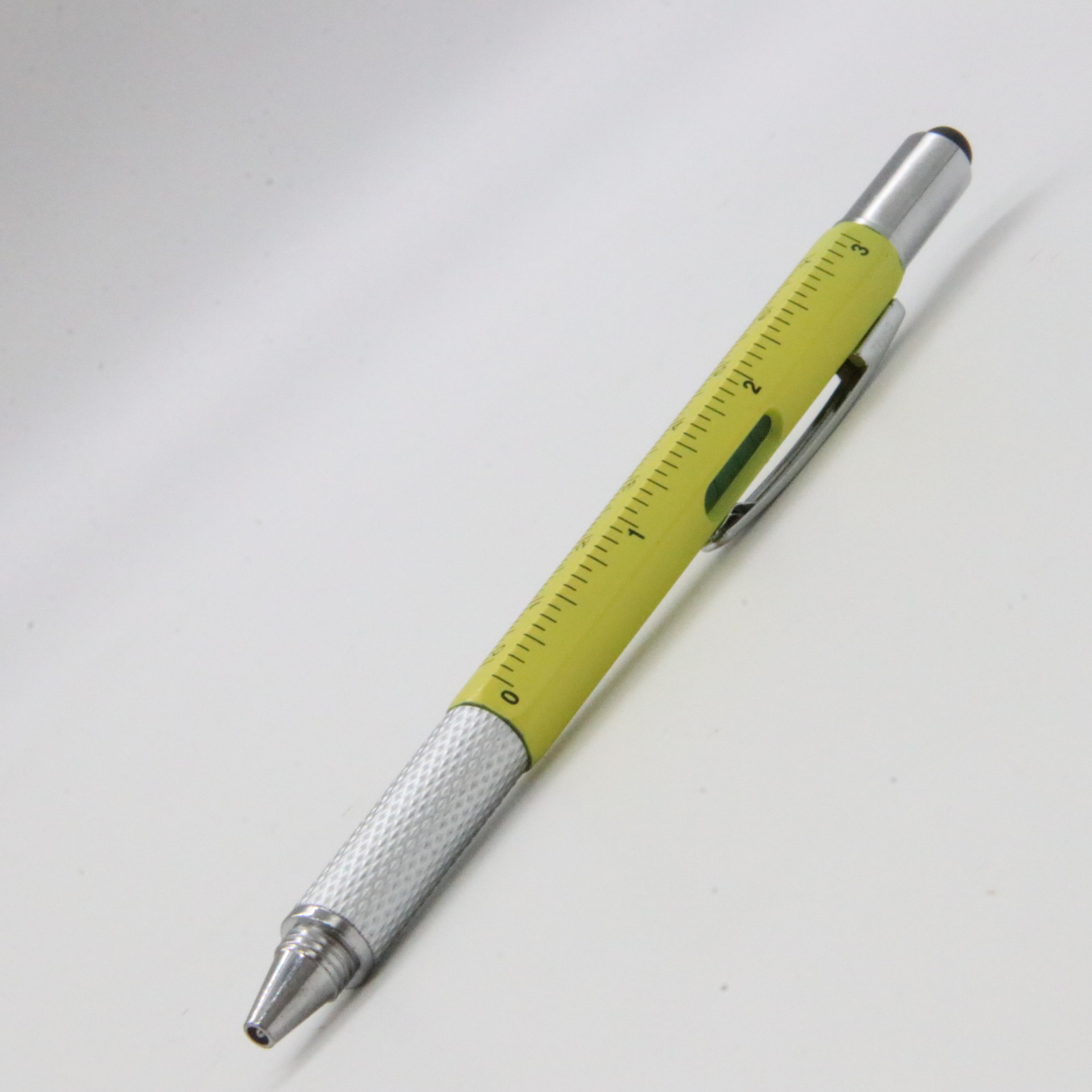 6-en-1 multifuncional bolígrafo destornillador nivel Regla de medición táctil bolígrafo Impresión logotipo en stock