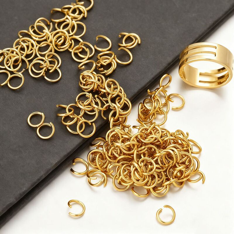 Stainless Steel 18K Real Gold Electroplating Color-Preserving Open Ring Connecting Ring Necklace DIY Titanium Steel Jewelry Accessories Connecting Ring Stainless Steel 18K Real Gold Electroplating Color-Preserving Open Ring Connecting Ring Necklace DIY Titanium Steel Jewelry Accessories Connecting Ring