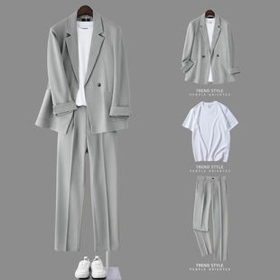 High-End Casual Suit Suit for Men, Loose Korean Style, Light and Mature Style, Handsome and Handsome Small Suit Jacket for Autumn